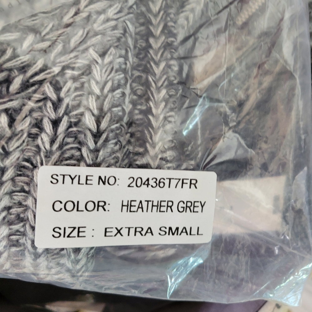 Anthropologie Endless Rose Heather Grey Split Back Sweater - Picture 6 of 7
